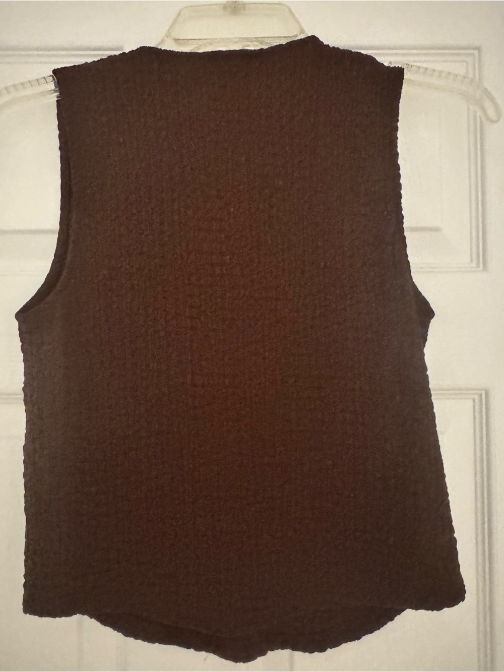 Brown Textured Button-Front Tank Top - Picture 2 of 3